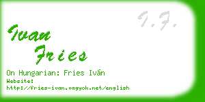 ivan fries business card